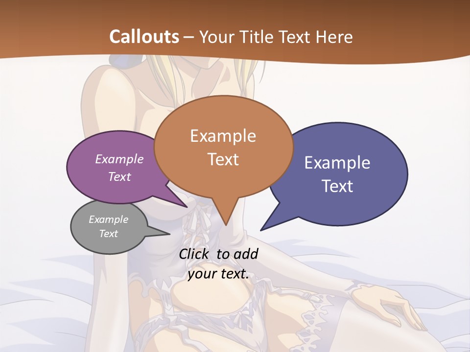 A Woman In Lingerie Sitting On A Bed PowerPoint Template