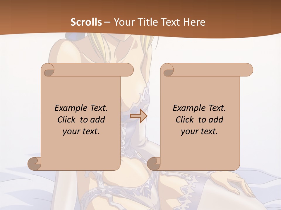 A Woman In Lingerie Sitting On A Bed PowerPoint Template