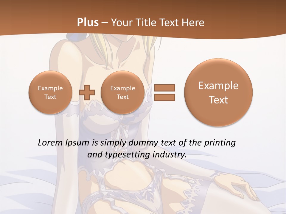 A Woman In Lingerie Sitting On A Bed PowerPoint Template
