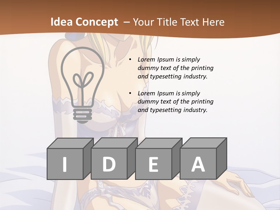 A Woman In Lingerie Sitting On A Bed PowerPoint Template