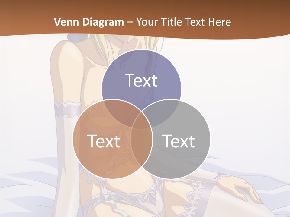 A Woman In Lingerie Sitting On A Bed PowerPoint Template