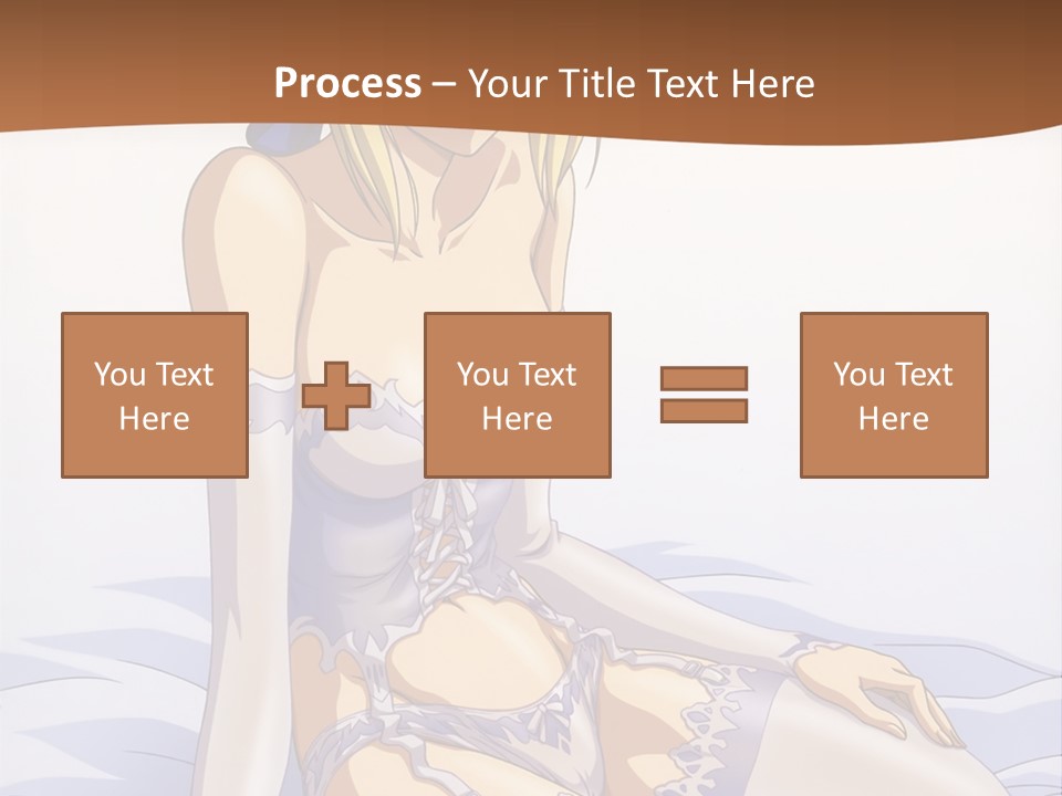 A Woman In Lingerie Sitting On A Bed PowerPoint Template