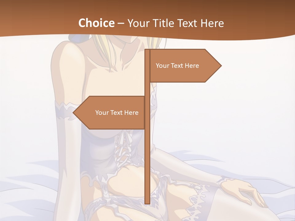 A Woman In Lingerie Sitting On A Bed PowerPoint Template
