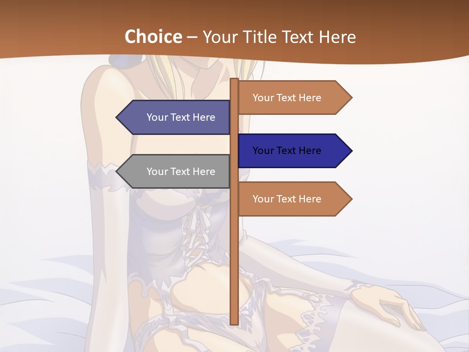 A Woman In Lingerie Sitting On A Bed PowerPoint Template