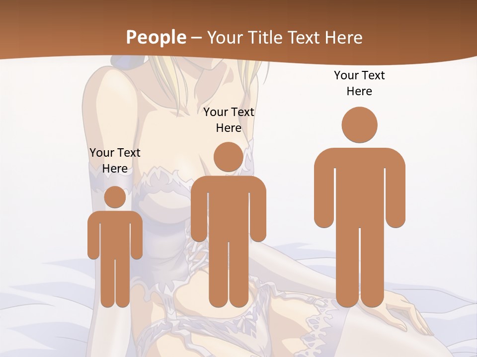 A Woman In Lingerie Sitting On A Bed PowerPoint Template