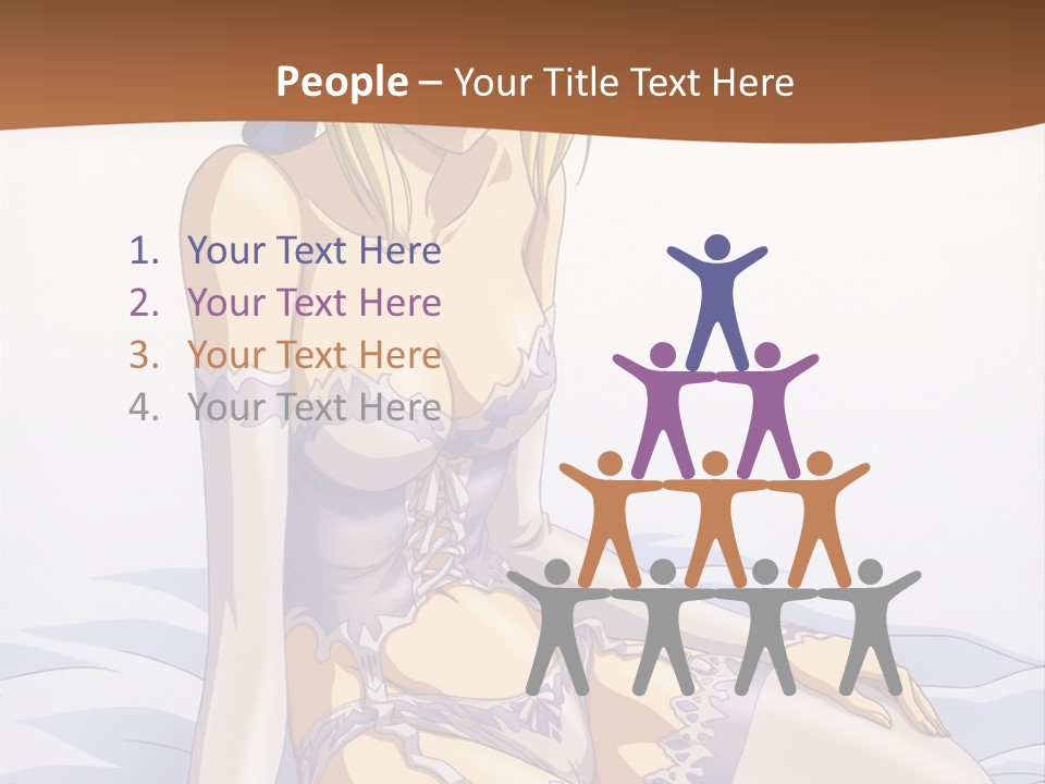 A Woman In Lingerie Sitting On A Bed PowerPoint Template