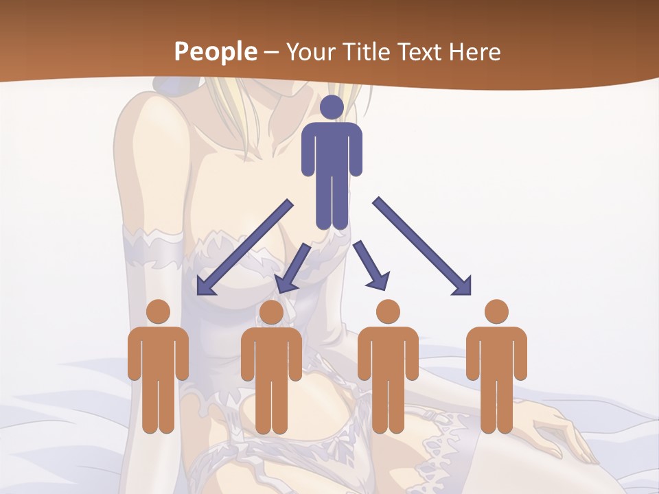 A Woman In Lingerie Sitting On A Bed PowerPoint Template