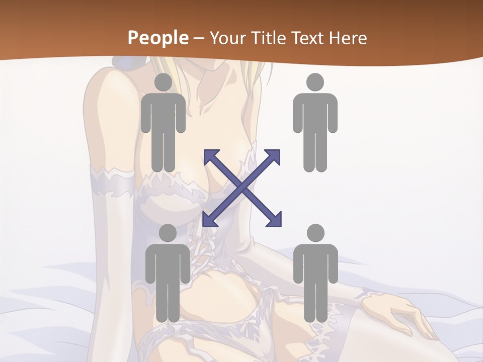 A Woman In Lingerie Sitting On A Bed PowerPoint Template