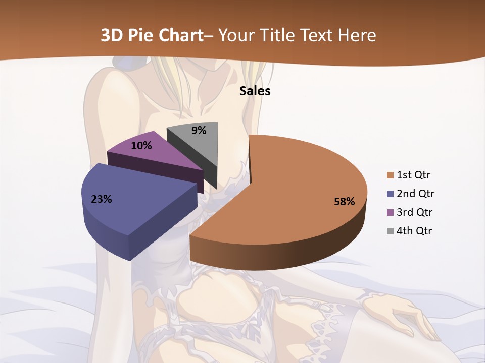 A Woman In Lingerie Sitting On A Bed PowerPoint Template