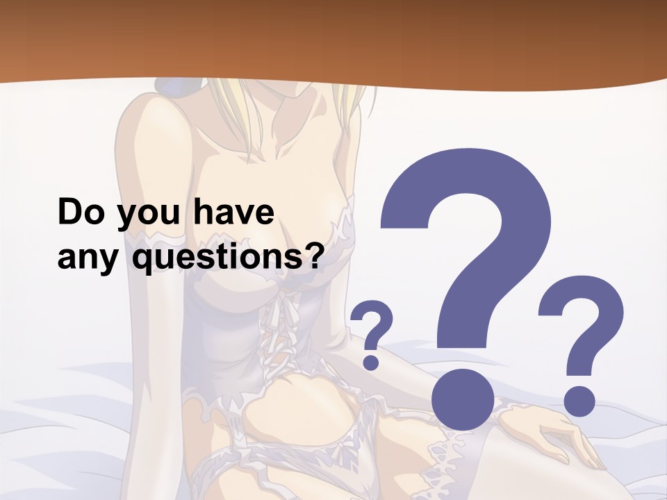 A Woman In Lingerie Sitting On A Bed PowerPoint Template