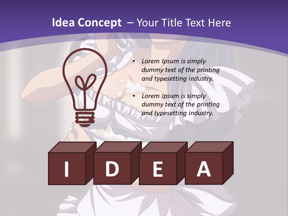 A Woman Dressed In A Maid Outfit Holding A Whisk PowerPoint Template