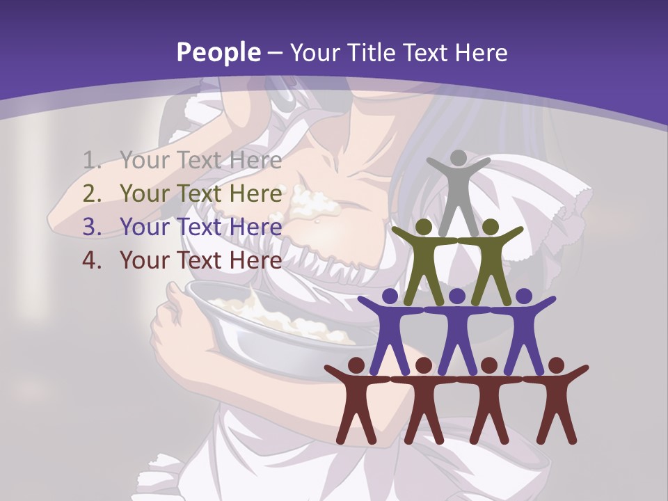 A Woman Dressed In A Maid Outfit Holding A Whisk PowerPoint Template