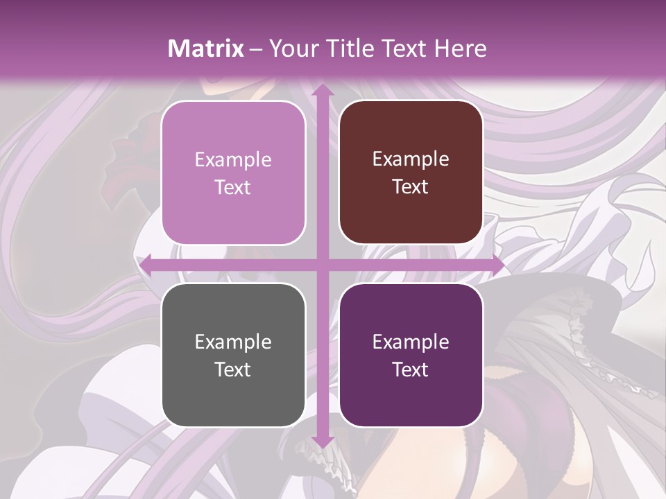 A Woman With Long Purple Hair Is Wearing A Dress PowerPoint Template