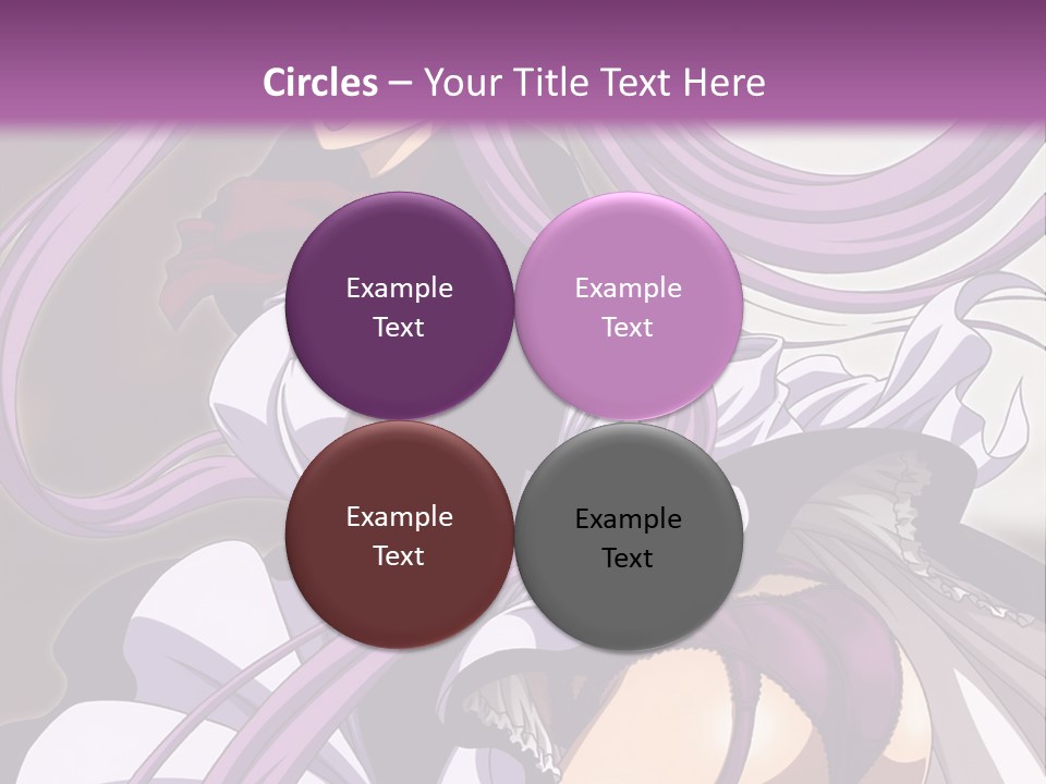 A Woman With Long Purple Hair Is Wearing A Dress PowerPoint Template