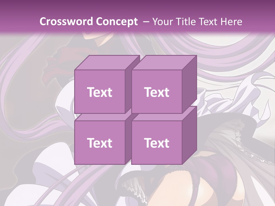 A Woman With Long Purple Hair Is Wearing A Dress PowerPoint Template