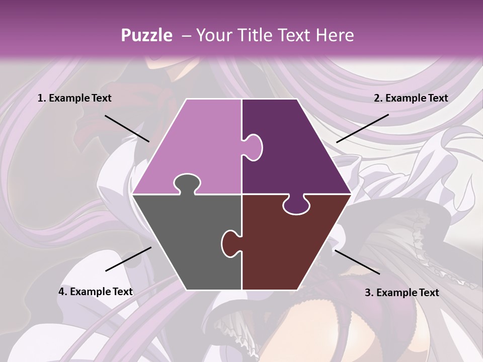 A Woman With Long Purple Hair Is Wearing A Dress PowerPoint Template