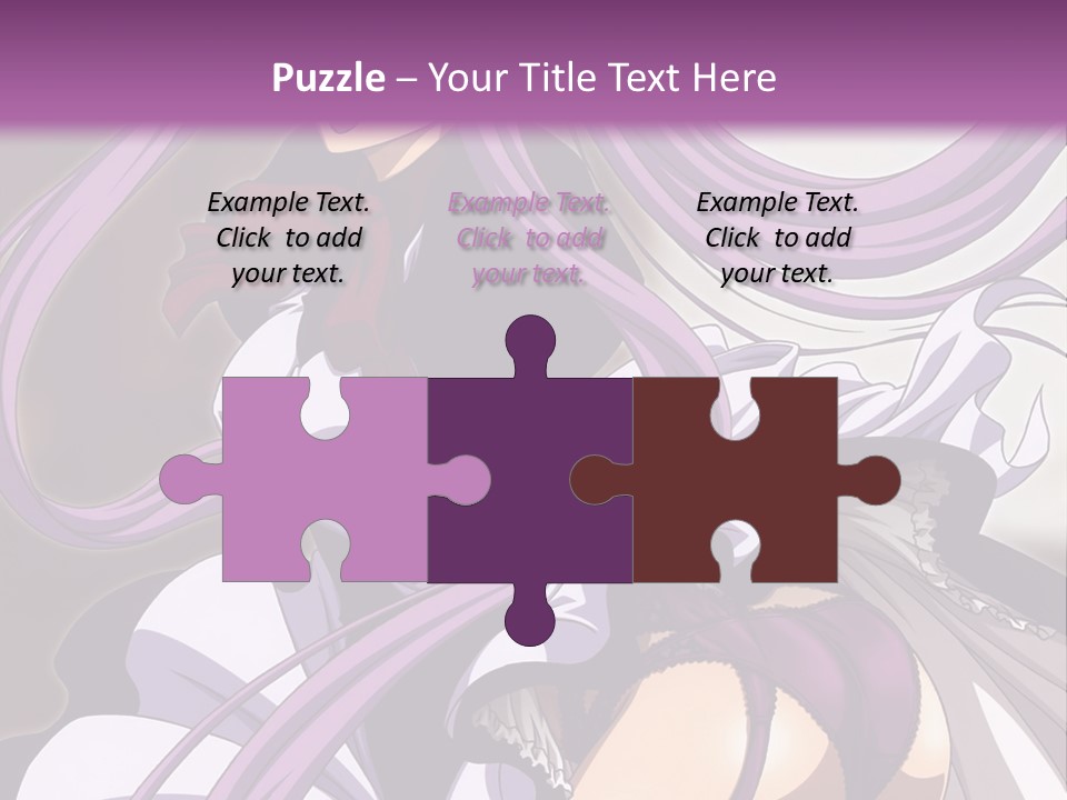 A Woman With Long Purple Hair Is Wearing A Dress PowerPoint Template