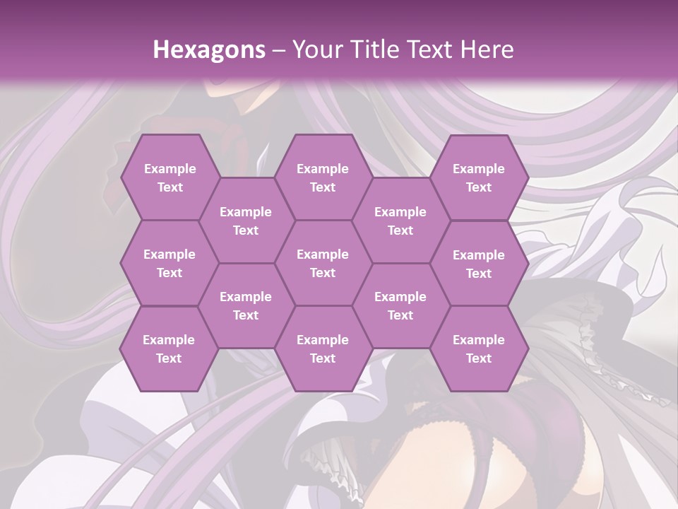 A Woman With Long Purple Hair Is Wearing A Dress PowerPoint Template