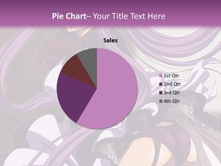 A Woman With Long Purple Hair Is Wearing A Dress PowerPoint Template