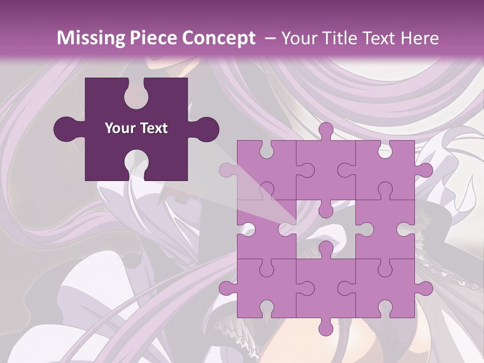 A Woman With Long Purple Hair Is Wearing A Dress PowerPoint Template