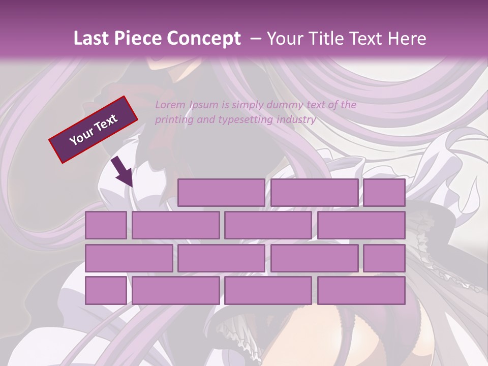 A Woman With Long Purple Hair Is Wearing A Dress PowerPoint Template