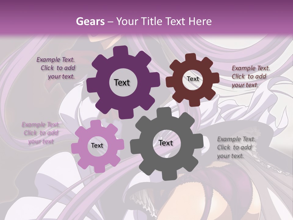 A Woman With Long Purple Hair Is Wearing A Dress PowerPoint Template