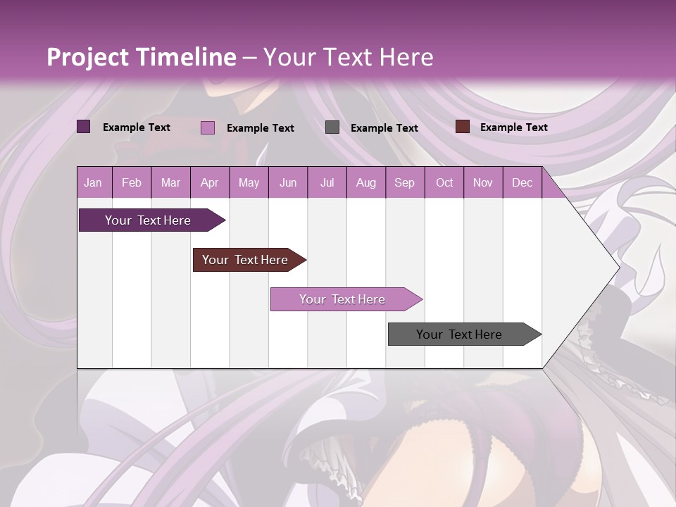 A Woman With Long Purple Hair Is Wearing A Dress PowerPoint Template