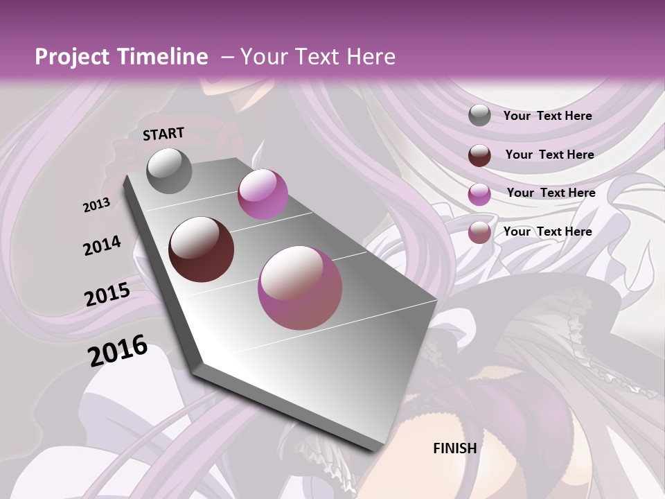 A Woman With Long Purple Hair Is Wearing A Dress PowerPoint Template