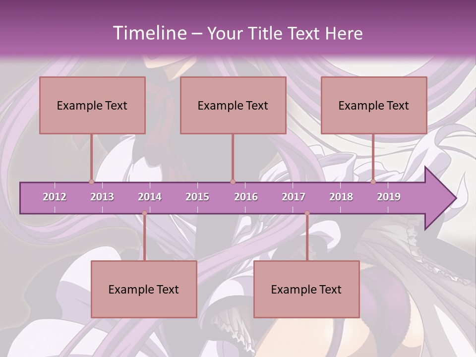 A Woman With Long Purple Hair Is Wearing A Dress PowerPoint Template