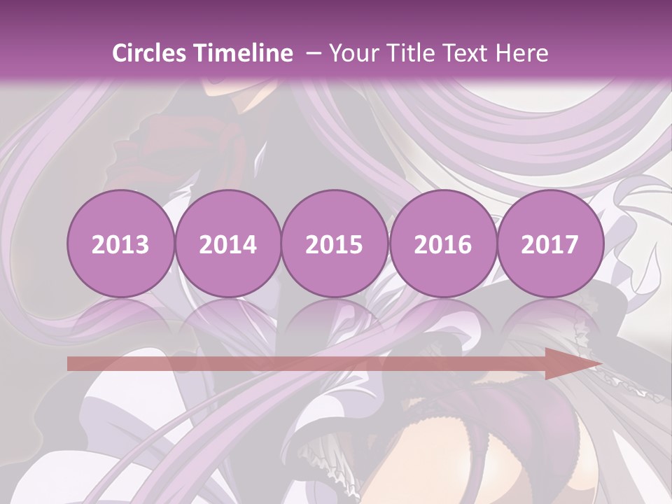 A Woman With Long Purple Hair Is Wearing A Dress PowerPoint Template