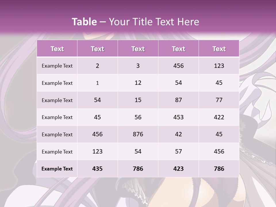 A Woman With Long Purple Hair Is Wearing A Dress PowerPoint Template