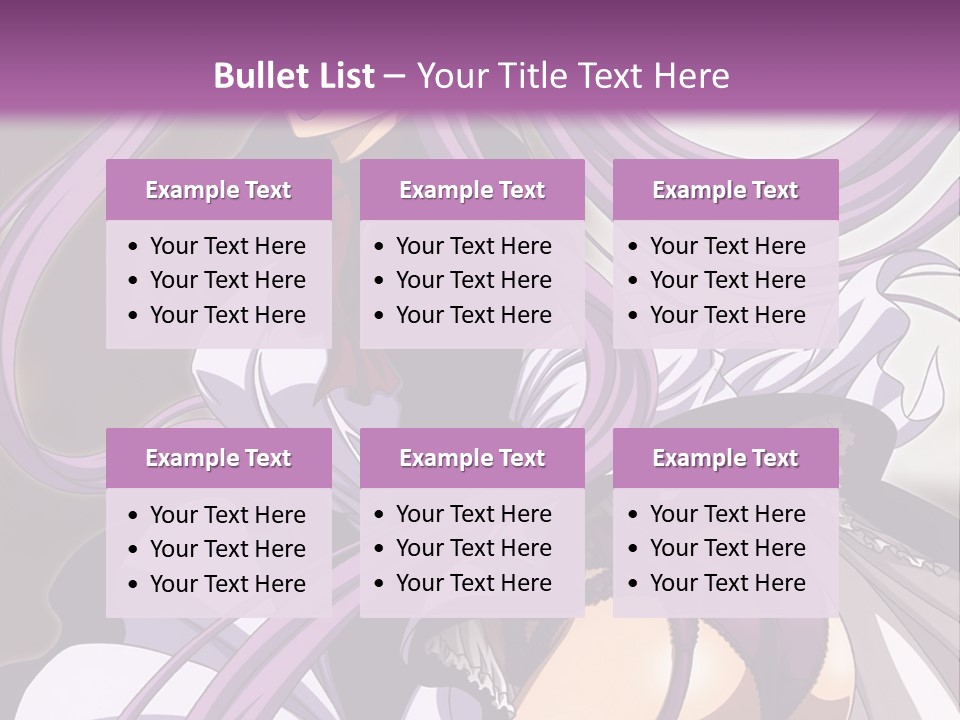 A Woman With Long Purple Hair Is Wearing A Dress PowerPoint Template