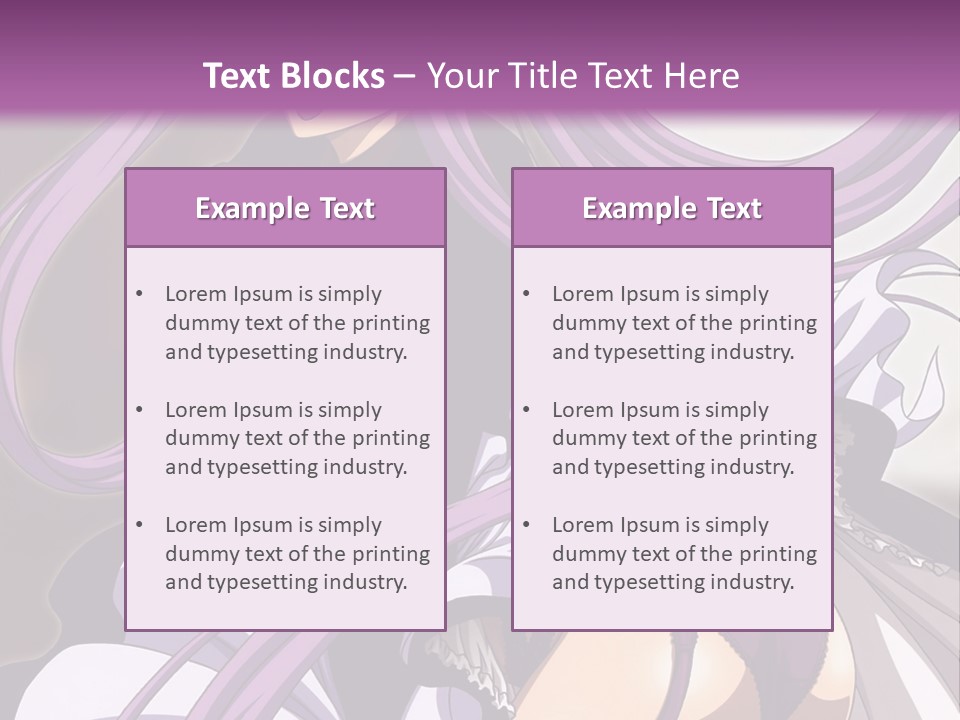 A Woman With Long Purple Hair Is Wearing A Dress PowerPoint Template