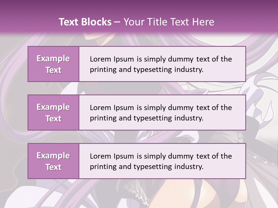 A Woman With Long Purple Hair Is Wearing A Dress PowerPoint Template