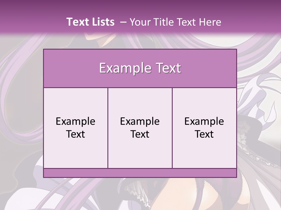 A Woman With Long Purple Hair Is Wearing A Dress PowerPoint Template