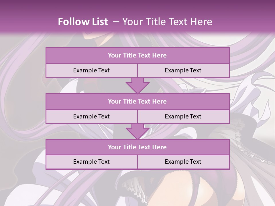 A Woman With Long Purple Hair Is Wearing A Dress PowerPoint Template