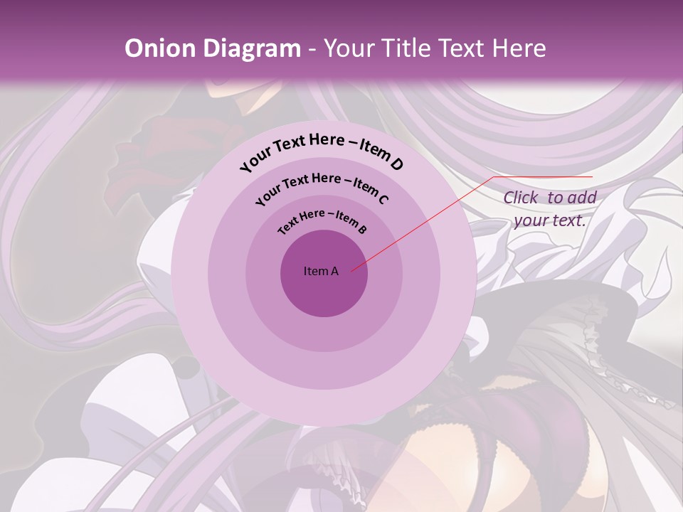 A Woman With Long Purple Hair Is Wearing A Dress PowerPoint Template