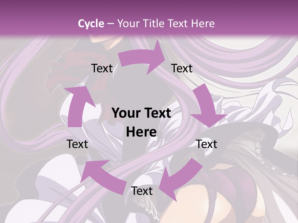 A Woman With Long Purple Hair Is Wearing A Dress PowerPoint Template