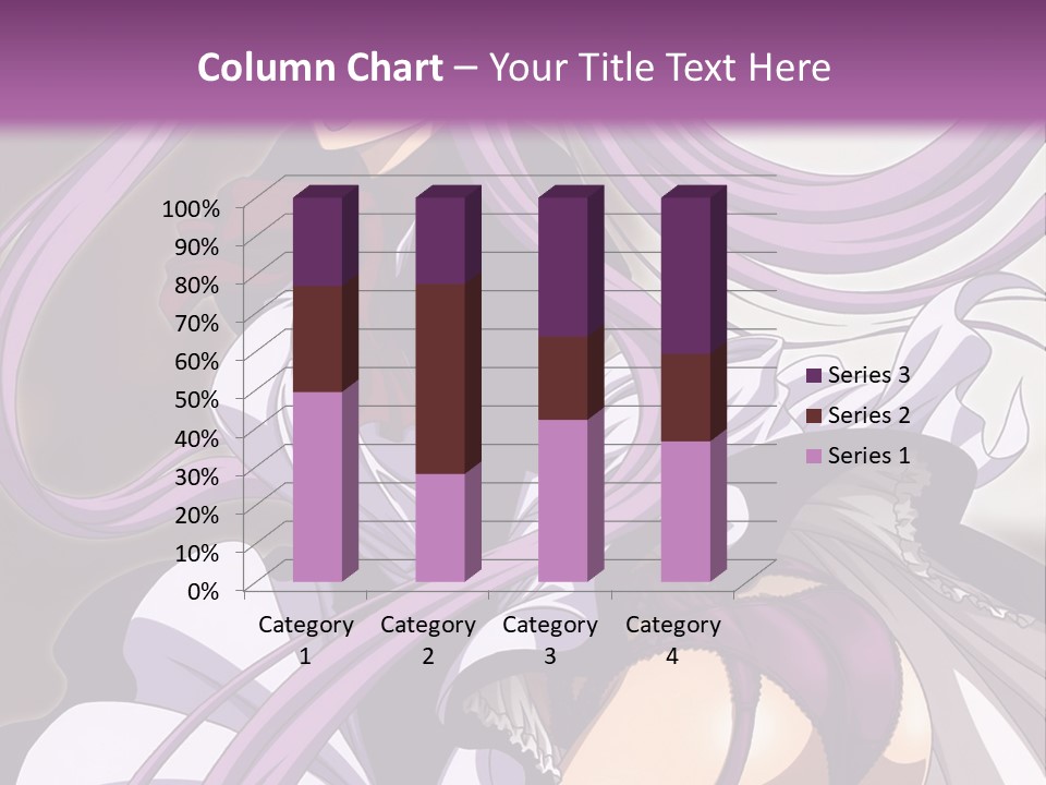 A Woman With Long Purple Hair Is Wearing A Dress PowerPoint Template