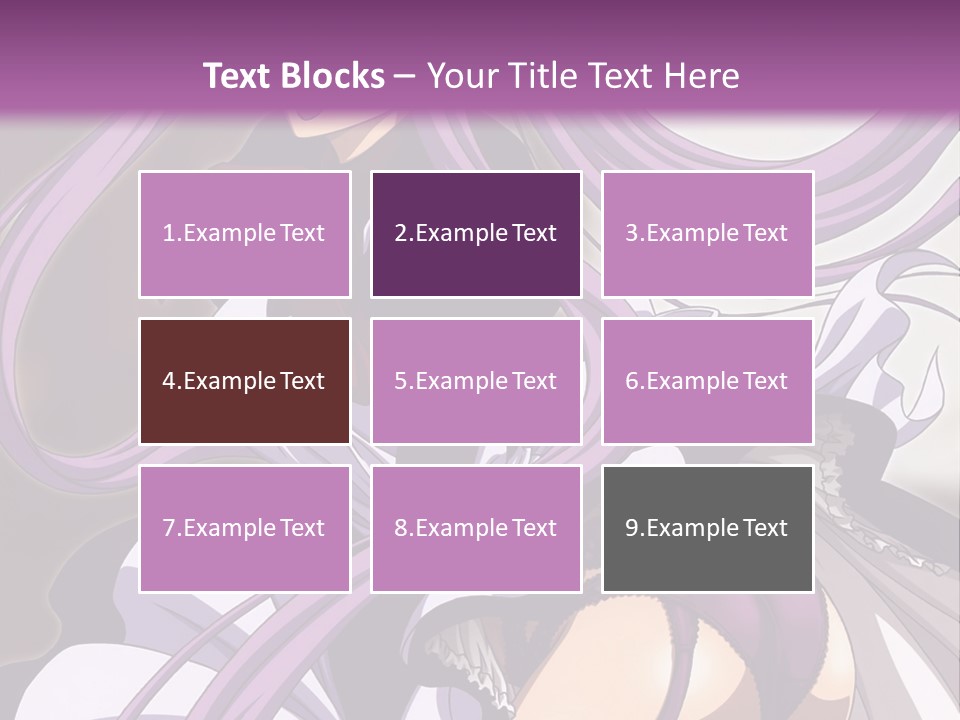 A Woman With Long Purple Hair Is Wearing A Dress PowerPoint Template