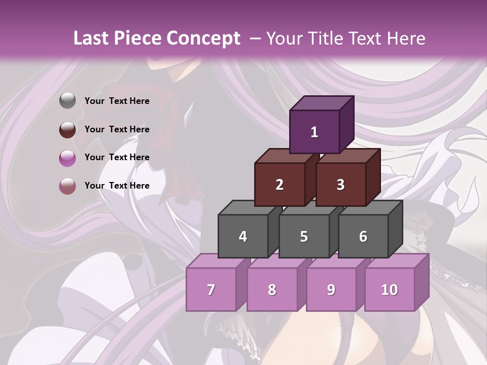 A Woman With Long Purple Hair Is Wearing A Dress PowerPoint Template