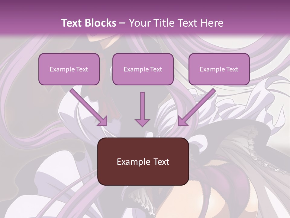 A Woman With Long Purple Hair Is Wearing A Dress PowerPoint Template