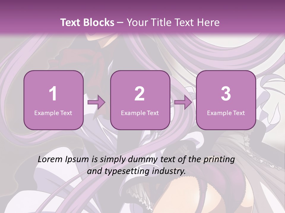 A Woman With Long Purple Hair Is Wearing A Dress PowerPoint Template