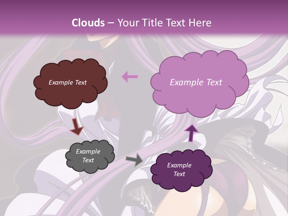 A Woman With Long Purple Hair Is Wearing A Dress PowerPoint Template