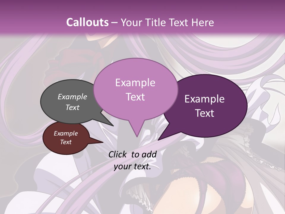 A Woman With Long Purple Hair Is Wearing A Dress PowerPoint Template