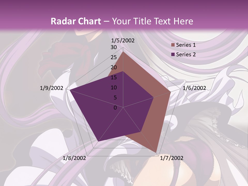 A Woman With Long Purple Hair Is Wearing A Dress PowerPoint Template