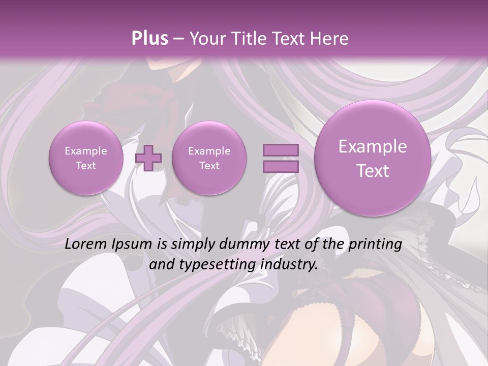 A Woman With Long Purple Hair Is Wearing A Dress PowerPoint Template