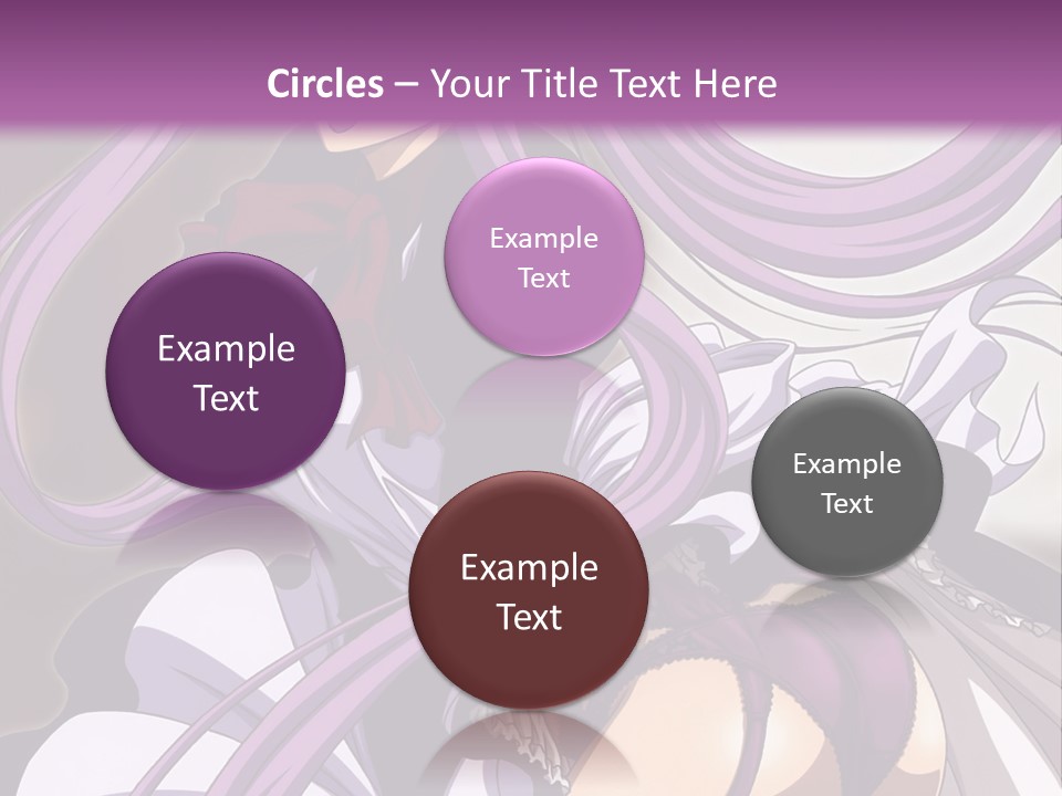 A Woman With Long Purple Hair Is Wearing A Dress PowerPoint Template