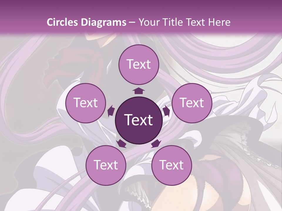 A Woman With Long Purple Hair Is Wearing A Dress PowerPoint Template