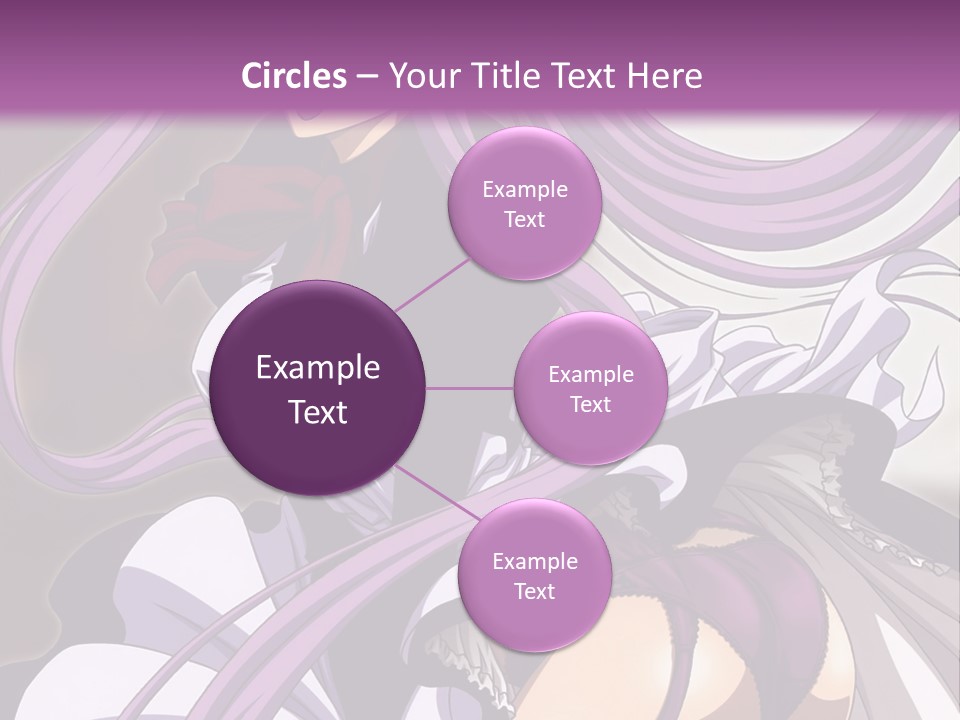 A Woman With Long Purple Hair Is Wearing A Dress PowerPoint Template